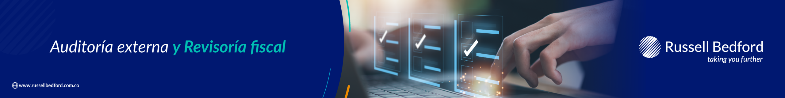 Banner Russell Bedford: auditoría externa y revisoría fiscal en Colombia