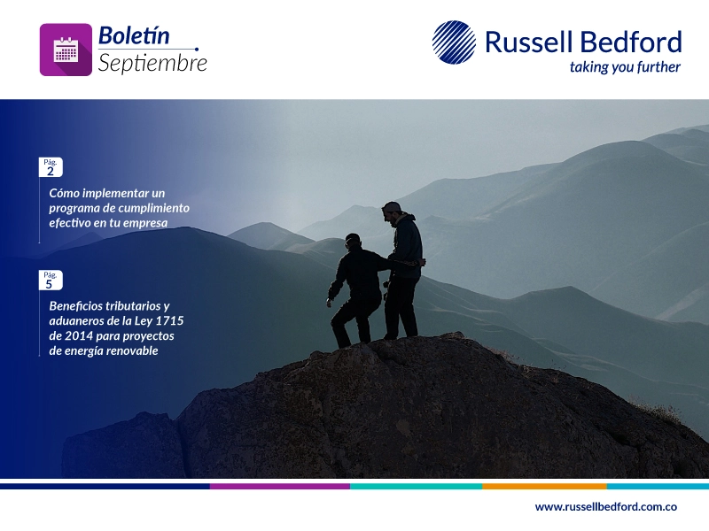 Cumplimiento empresarial y beneficios tributarios en el Boletín de septiembre de Russell Bedford Colombia